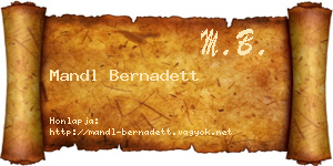 Mandl Bernadett névjegykártya